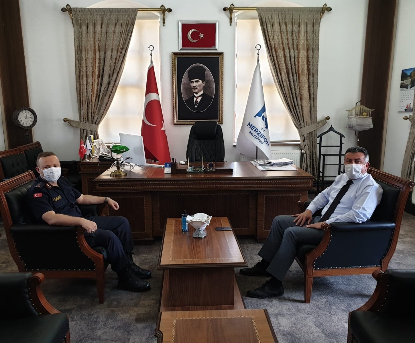 Jandarma Binbaşı Şafak Karakoyun’dan Belediyemize Ziyaret