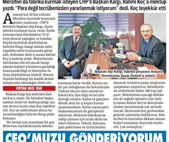 Rahmi Koç Beyefendi’ye Teşekkür Ederiz