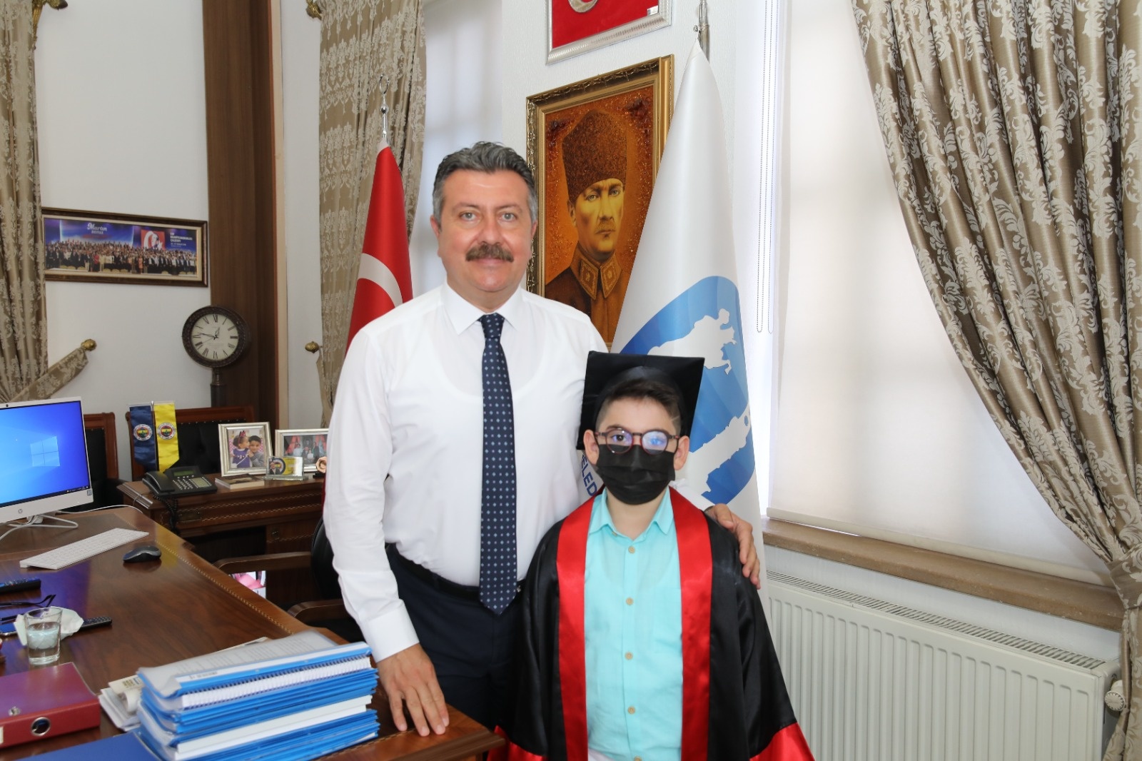 Sağlığına Kavuşan Berke Canbul, Belediyemize Ziyarette Bulundu
