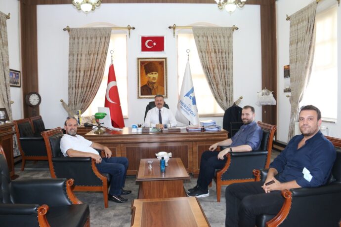 Abdullah Aykut, Mert Aykut ve Sn. Abdullah Subaşı Belediyemize Ziyarette Bulundu