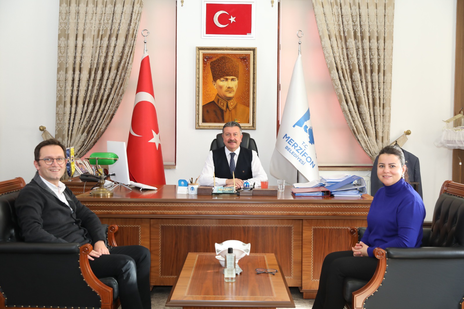 İş Bankası Merzifon Şubesinden Belediyemize Ziyaret