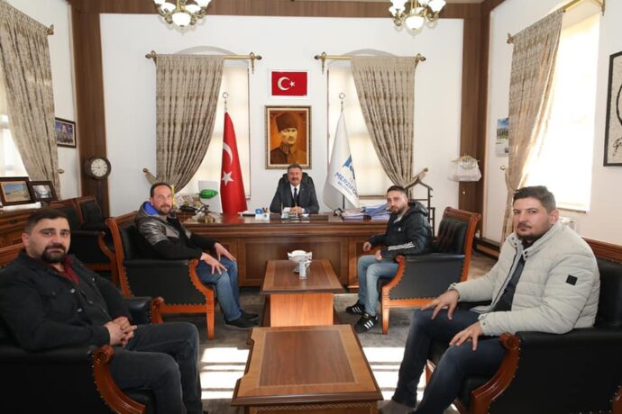 Merzifon Bakkal Bayii ve Manavlar Esnaf Odası Başkan Adayı Belediyemize Ziyarette Bulundu
