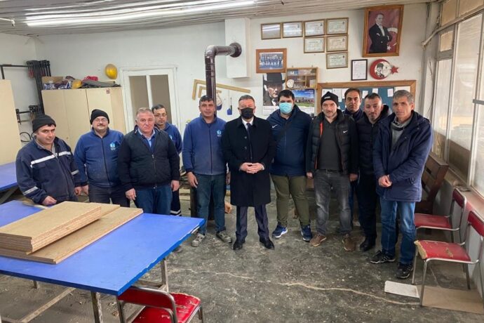 Fen İşleri Müdürlüğümüz, marangozhane ve elektrik atölyemize ziyarette bulunduk.