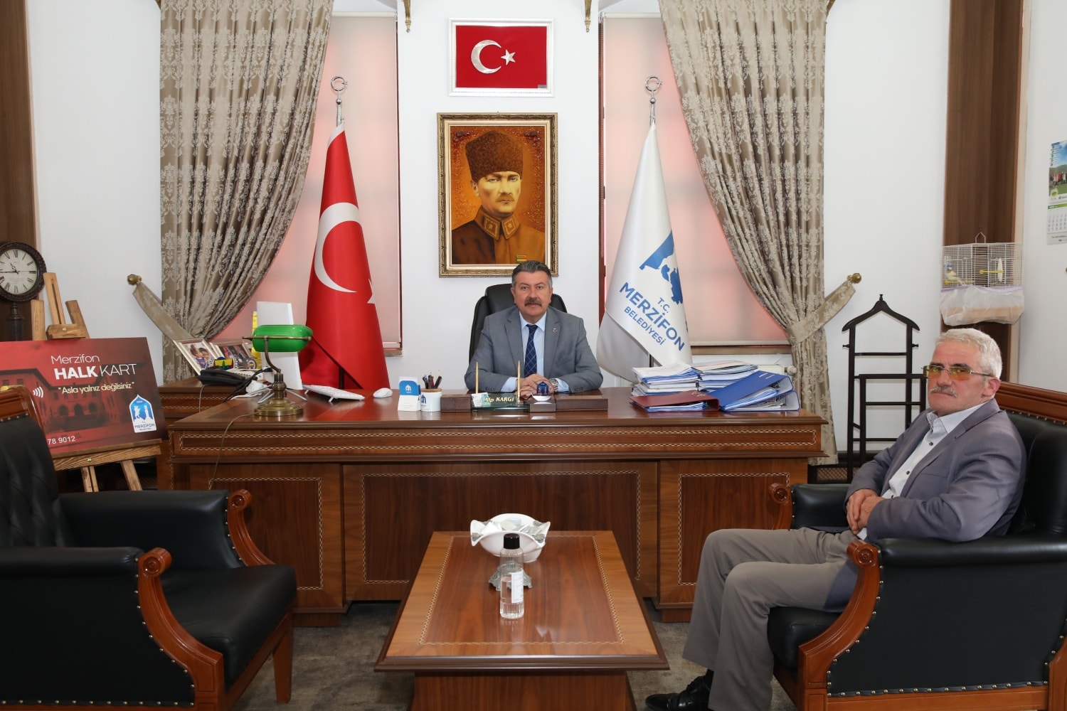 Ortabük Köyü Muhtarı’ndan Belediyemize Ziyaret