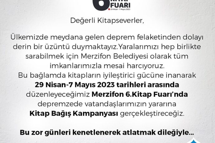 MERZİFON 6.KİTAP FUARI 29 Nisan – 7 Mayıs 2023