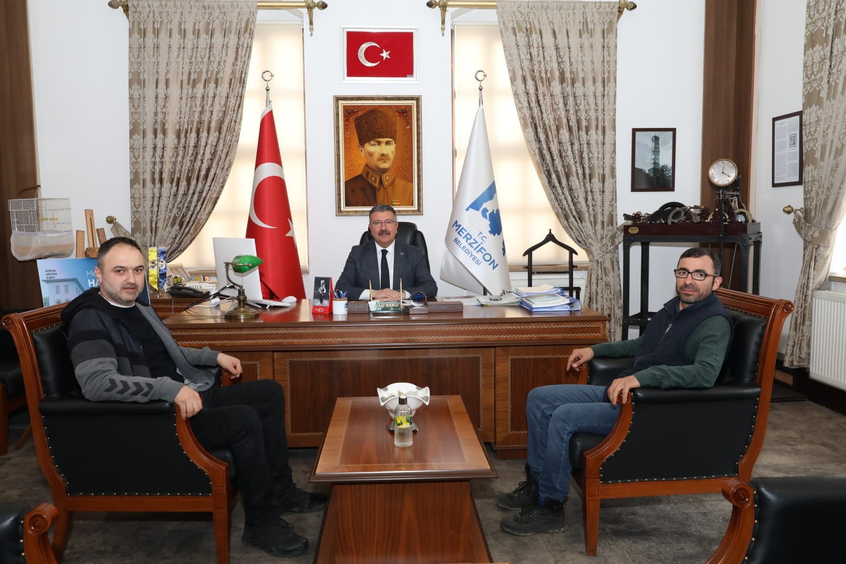 Amasya Veteriner Hekimler Odası Başkanı Özgür PEHLİVAN ile Veteriner Hekim Ahmet BAŞKIRAN, belediyemize ziyaret